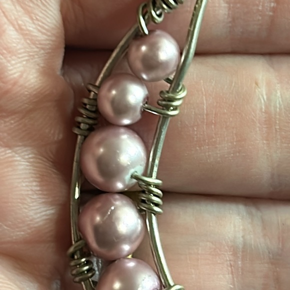 Wire-wrapped Beaded Moon Pendant - Picture 4 of 4